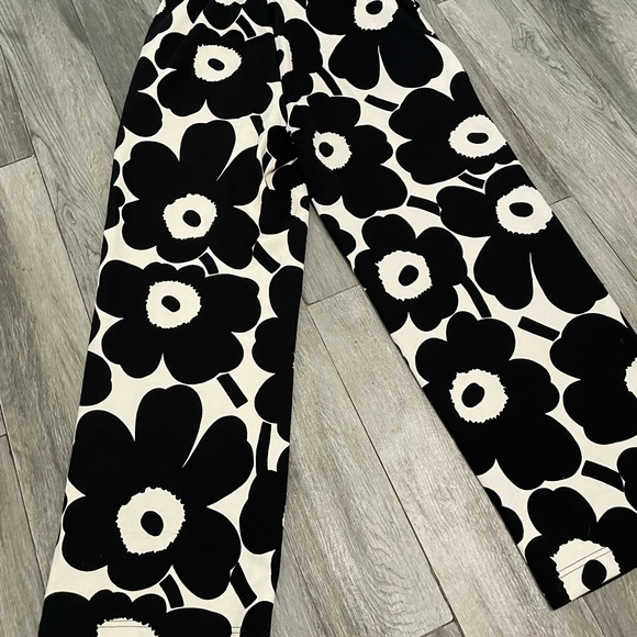 Marimekko Anthropologie varret Pieni unikko 2 French terry Wide Leg sweatpants L - Picture 6 of 10